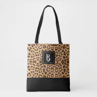 Alphabet Initial Leopard Print Brown Bag Charm