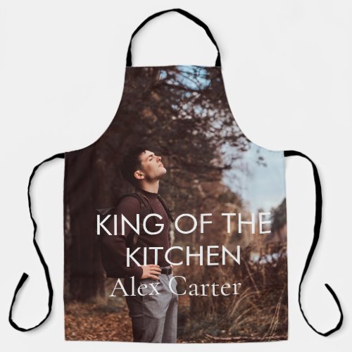 Cute Chic Modern King of the Kitchen PhotoName Apron