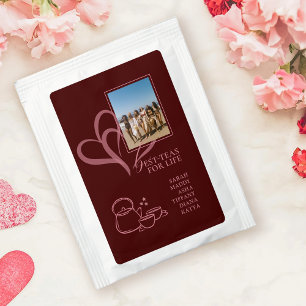 Cute Chic Modern Maroon Check Best-teas Galentines Tea Bag Drink Mix