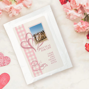 Cute Chic Modern Pink Check Best-teas Tea Bag Drink Mix