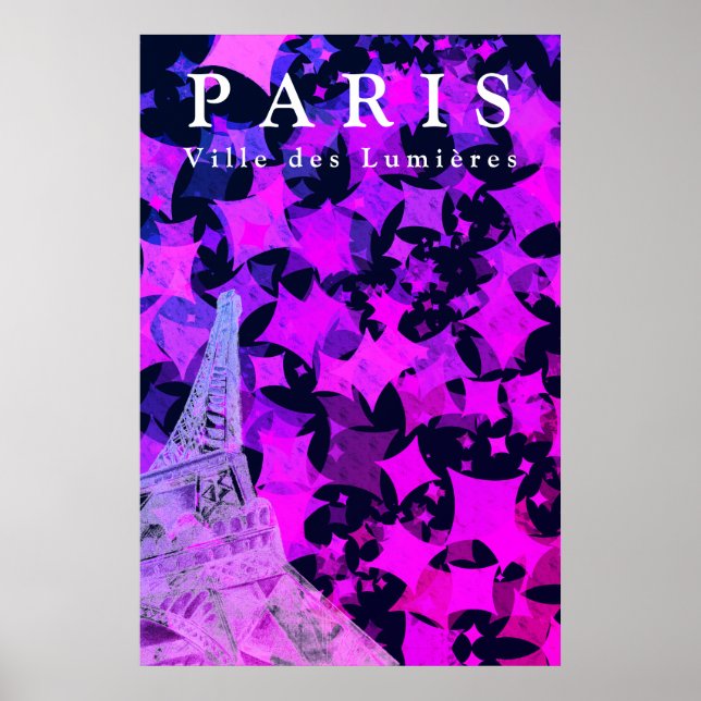 Cute Chic Paris Eiffel Tower Quote Poster (Front)