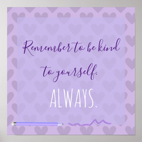 Cute Chic Pastel Lavender Motivational Poster