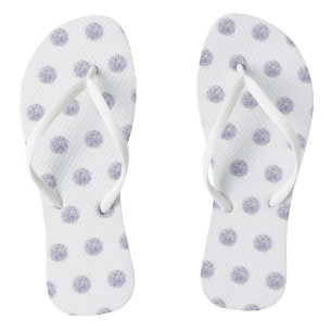 Cute Chic Pattern Flower Lavender Color Flip Flops