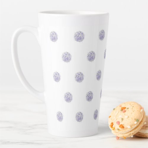 Cute Chic Pattern Flower Lavender Polka Dot Latte Mug