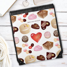 Cute Chic Peace Love Chocolate Candy Heart Pattern