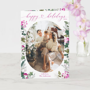 Cute Chic Photo Happy Holidays Card
