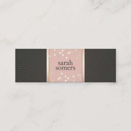 Customizable Cute Chic Pink and Black Gold Confetti Girly Business Card Templates