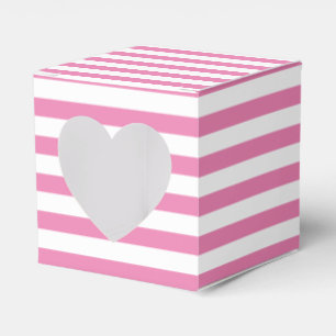 Cute Chic Pink and White Striped Favor Boxes