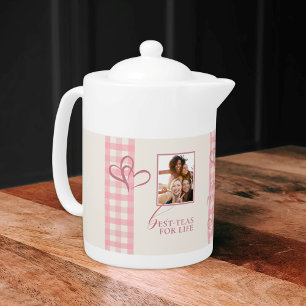 Cute Chic Pink Stylish Girly Galentine's Best-teas Teapot