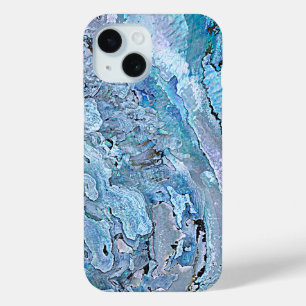 Cute Chic Purple Blue Faux Abalone Shell Pattern iPhone 15 Case