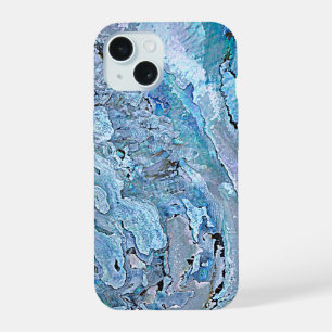 Cute Chic Purple Blue Faux Abalone Shell Pattern iPhone 15 Case