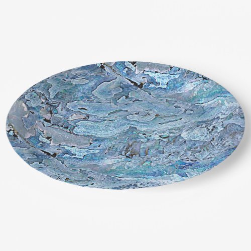 Cute Chic Purple Blue Faux Sea Shell Pattern Paper Plates