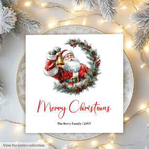 Cute Chic Santa Claus Kids Festive Merry Christmas Napkins