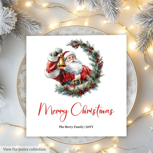 Cute Chic Santa Claus Kids Festive Merry Christmas Napkins (Cute Santa Claus Kids Festive Merry Christmas Napkin)