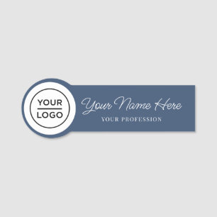Cute Chic Script Employee Pin Round Logo Name Tags