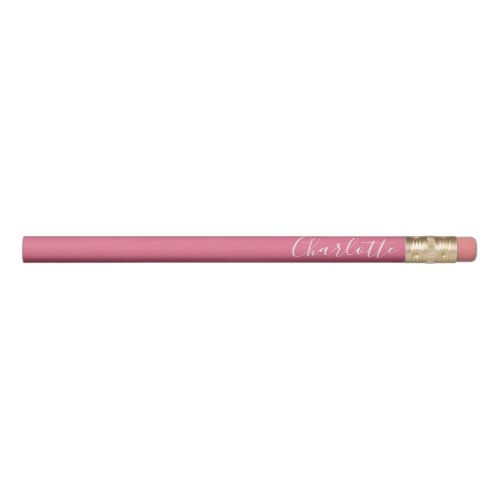 Cute Chic Script Typography Name Bright Pink   Pencil