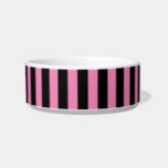 Cute Chic Striped Pink and Black  Bowl<br><div class="desc">Cute Chic Pink and Black Striped pattern</div>