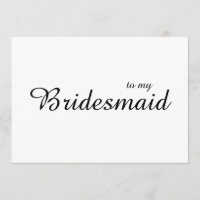 Cute Chic To My Bridesmaid Wedding Thank You Card