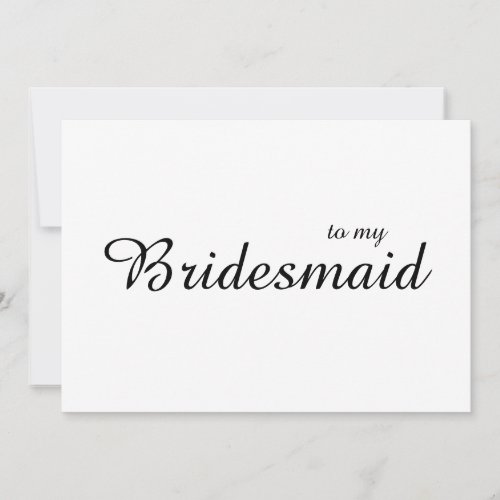 Cute Chic To My Bridesmaid Wedding Thank You Card