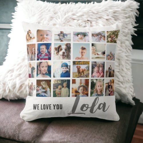 Cute chic we love you lola photo Throw Pillow