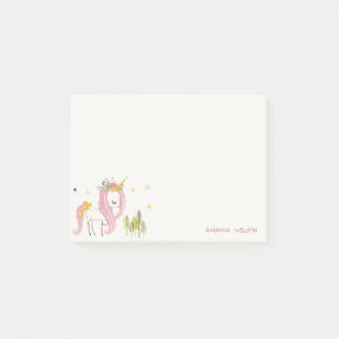 Cute Chic Whimsical Magical Unicorn Pink Princess Post-it Notes