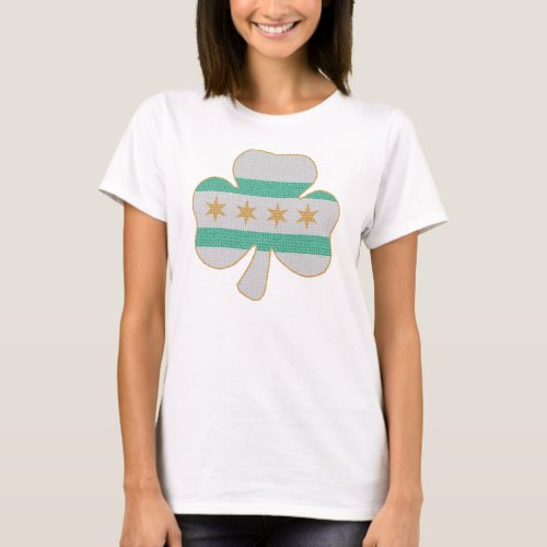 Cute Chicago Shamrock Flag T_Shirt