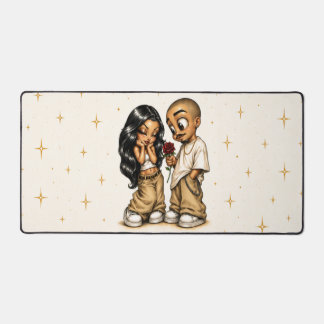 Cute Chicano Love Couple Pink Rose iPhone Case Desk Mat