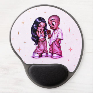 Cute Chicano Love Couple Pink Rose Mousepad