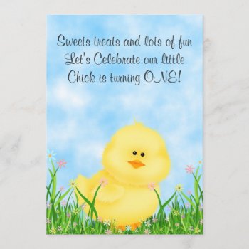 Cute Chick 1st Birthday Invitation For Girls by TheCutieCollection at Zazzle