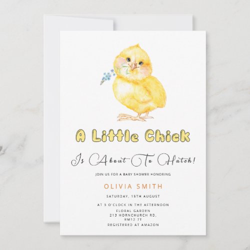 Cute Chick About to Hatch Baby Shower Invitation