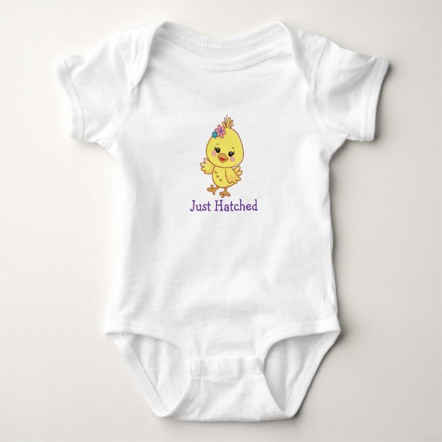 Cute Chick Baby Personalized, Baby Shower Bodysuit (Front)