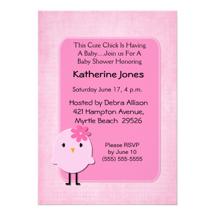 Cute Chick Baby Shower Invitation