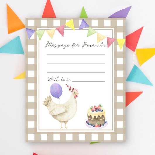 Cute chick birthday time capsule message