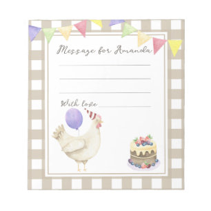 Cute chick birthday time capsule message notepad