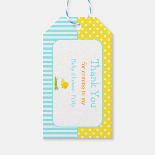 Cute Chick Blue Boy Thank You Gift Tag