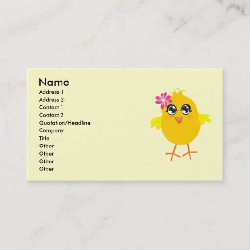Customizable Cute Chick Business Card