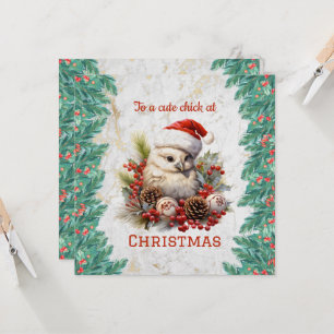 Cute Chick Christmas Card