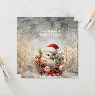Cute Chick Christmas Card
