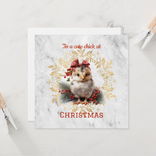 Cute Chick Christmas Card