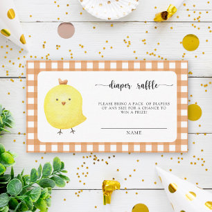 Cute chick - diaper raffle ticket enclosure card