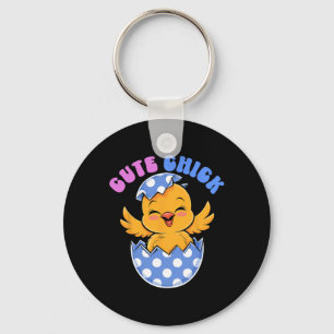 Cute Chick Easter Bunny Easter Day Kid Toddler Boy Keychain