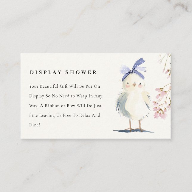 Cute Chick Farm Floral Display Shower Baby Shower Enclosure Card (Front)