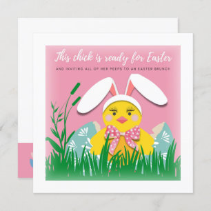 Cute Chick Invite for Easter Brunch