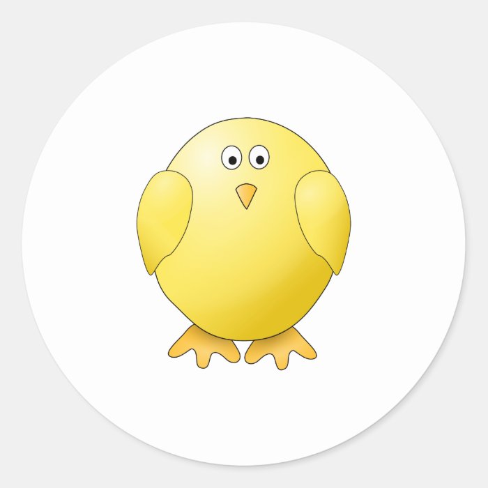 Cute Chick. Little Yellow Bird. Stickers