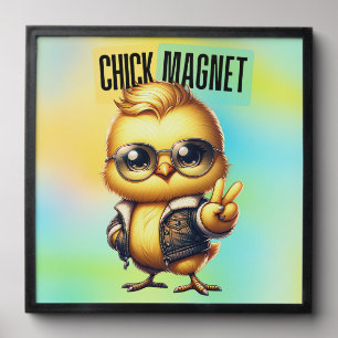 Cute Chick Magnet Funny Easter Peel And Stick Photo Tile