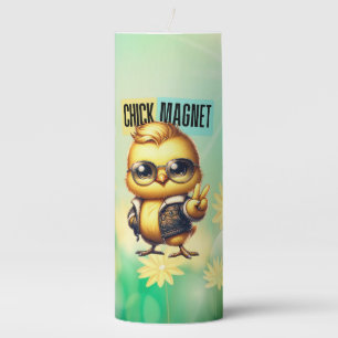 Cute Chick Magnet Funny Easter Pillar Candle