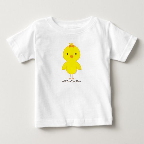 Cute Chick Personalized Text Baby T_Shirt