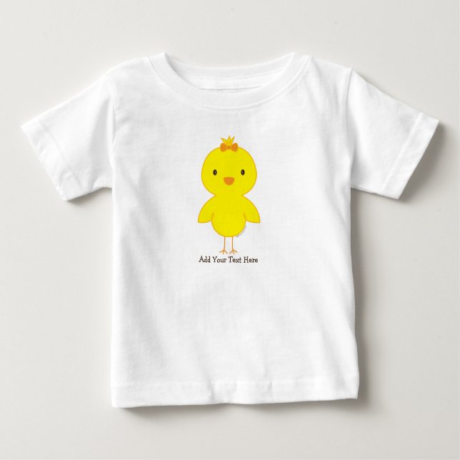 Cute Chick Personalized Text Baby T-Shirt (Front)