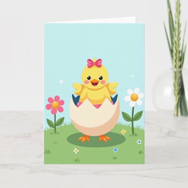 Cute Chick Spring Day Card (Front)