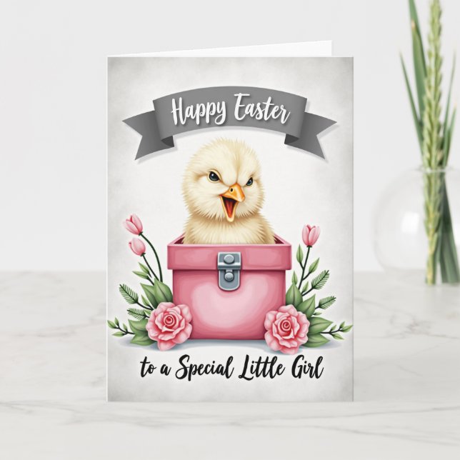 Cute Chick Spring Greeting Card (Front)